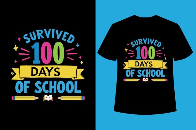 100 días de diseño de camisetas de tipografía escolar