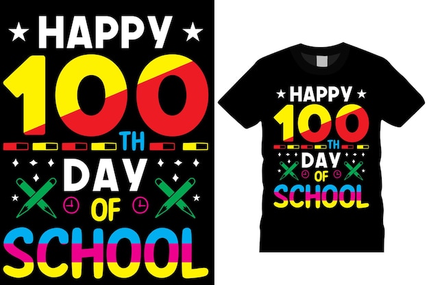 Vector 100 días de escuela camiseta