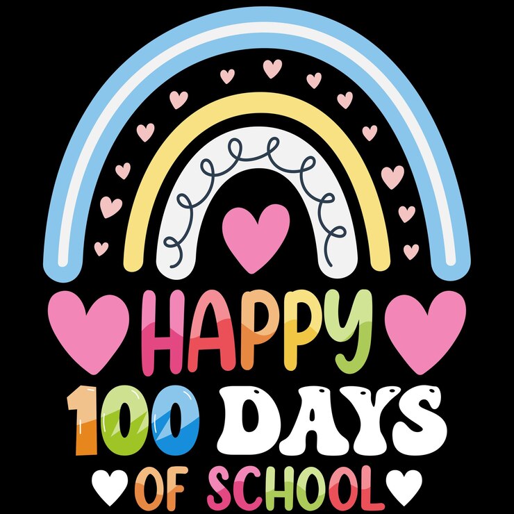 Vector 100 días de escuela, diseño de camiseta de cien días, camiseta de celebración de 100 días