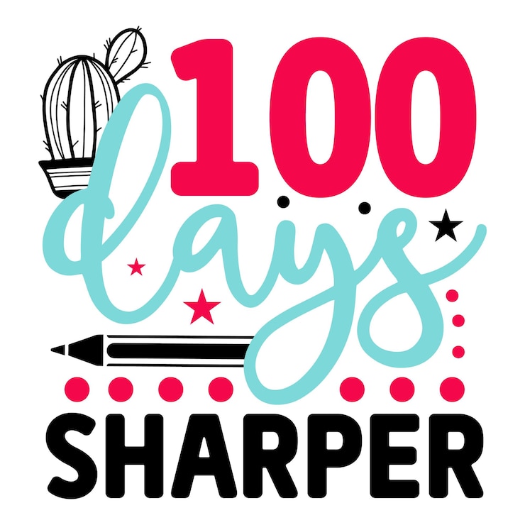 Vector 100 días de escuela svg maestro svg de vuelta a la escuela svg camisa de escuela svg 100 días de escuela png b