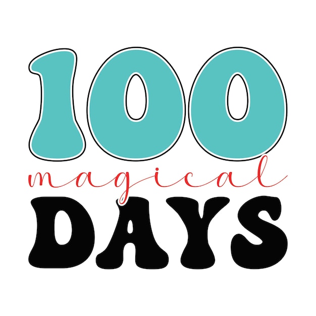 Vector 100 días mágicos diseño retro svg