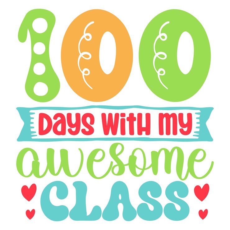 Vector 100 días con mi increíble clase svg