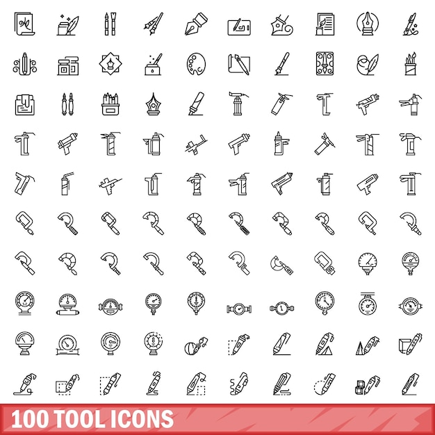 100 iconos de herramientas establecer estilo de esquema