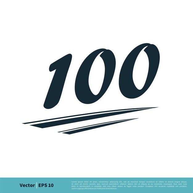 100 Número Icono Vector Logo Plantilla Ilustración Diseño Vector EPS 10