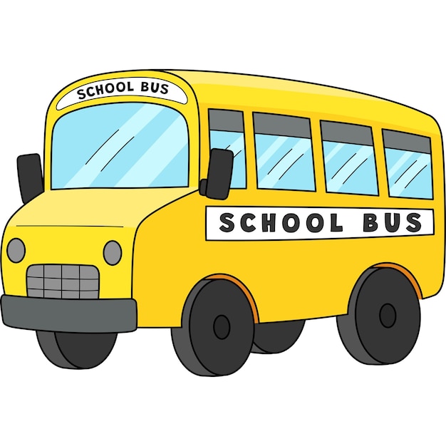 100.o día de dibujos animados de autobús escolar coloreado Clipart