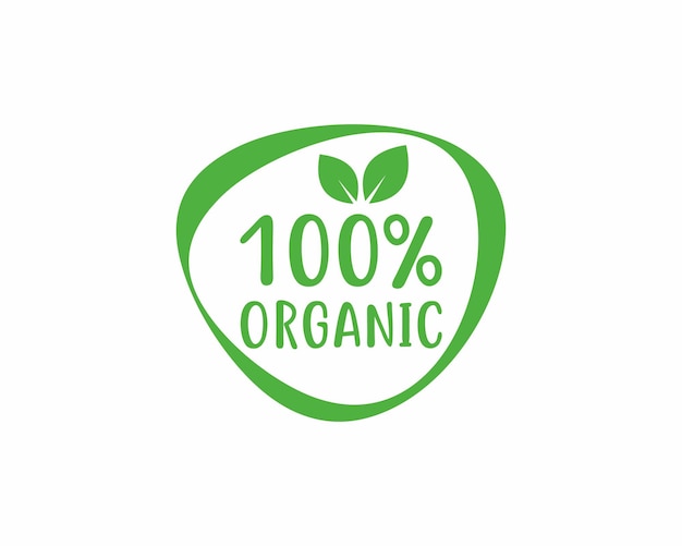 100% orgánico etiqueta etiqueta insignia Vector