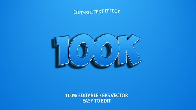 100k efecto de texto eps vector premium