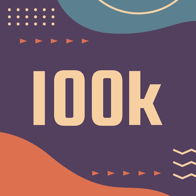 100k seguidores fondo abstracto con forma dinámica