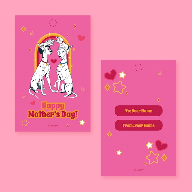 101 Dalmatians Etiqueta de regalo para el día de la madre