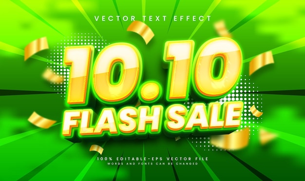 1010 venta efecto de estilo de texto vectorial editable en 3D Tema moderno adecuado para la promoción de la venta de productos