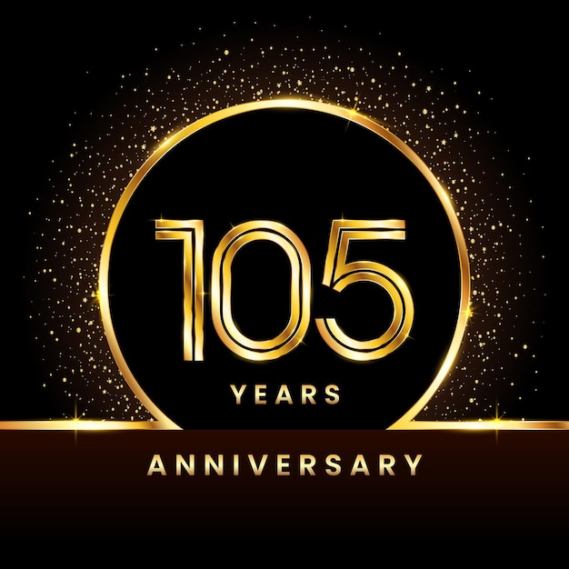 105 aniversario Logo Aniversario diseño de logotipo con ilustración de vector de concepto de doble línea