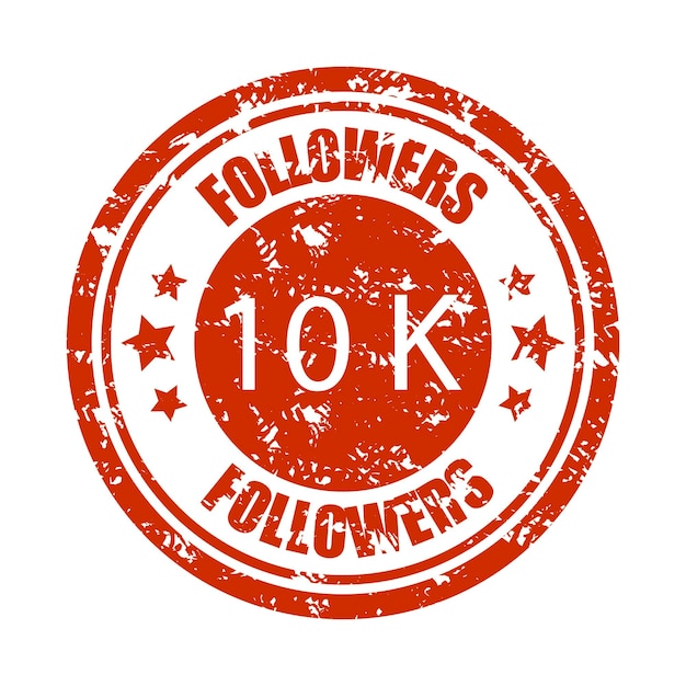 10K seguidores sello de goma textura de sello para blogger