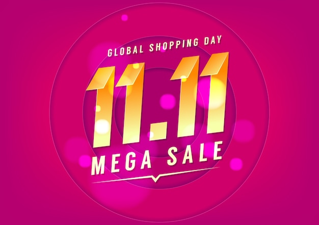 11.11 Diseño de cartel o flyer de venta de día de compras.