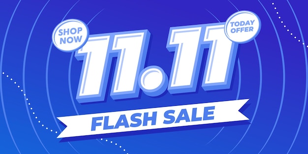 11.11 diseño de plantilla de banner de venta flash de día de compras descuento de oferta especial plantilla de banner de compras