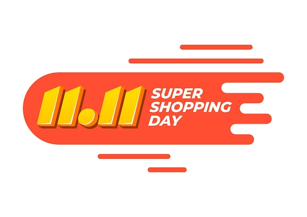 11.11 etiqueta de súper día de compras.