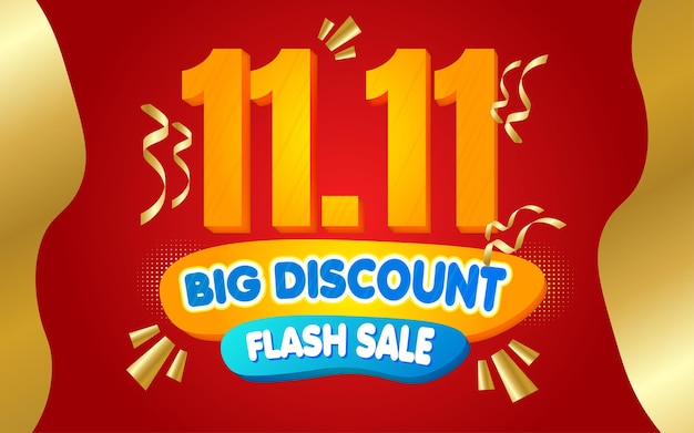 11.11 Plantilla de banner de promoción de oferta especial especial de venta flash
