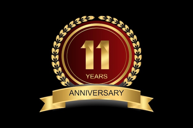 11 años aniversario vector icono logo Elemento de diseño con estilo gráfico moderno