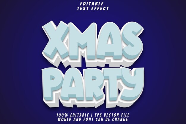11 Xmas Party Efecto de texto editable Estilo plano de relieve en 3D
