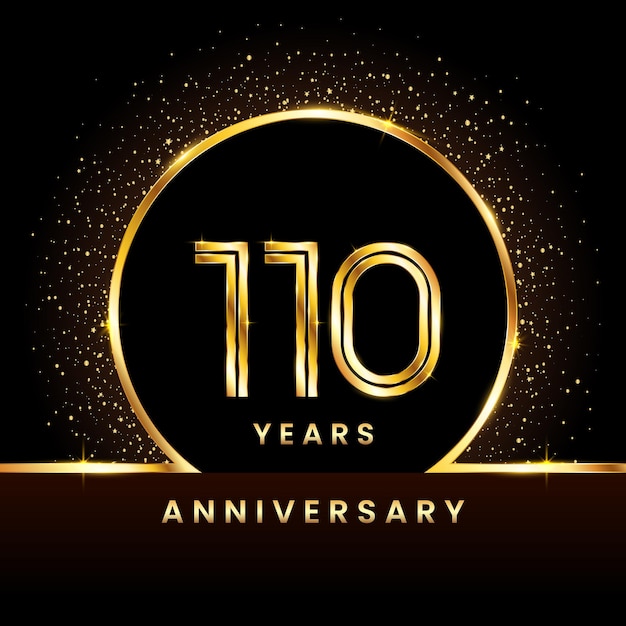 110 aniversario Logo Aniversario diseño de logotipo con ilustración de vector de concepto de doble línea
