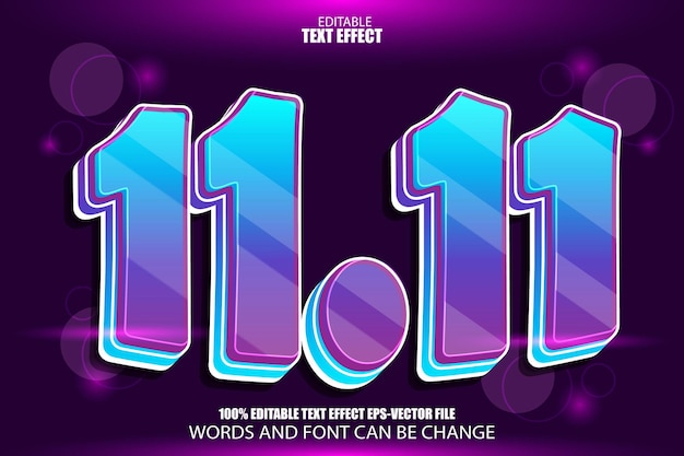 1111 Efecto de texto editable Estilo moderno