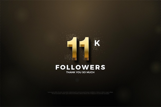 11k Seguidores con números dorados y purpurina.
