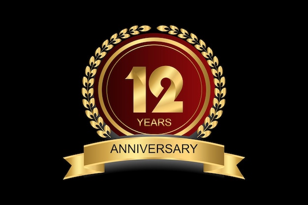 12 años aniversario vector icono logo Elemento de diseño con estilo gráfico moderno