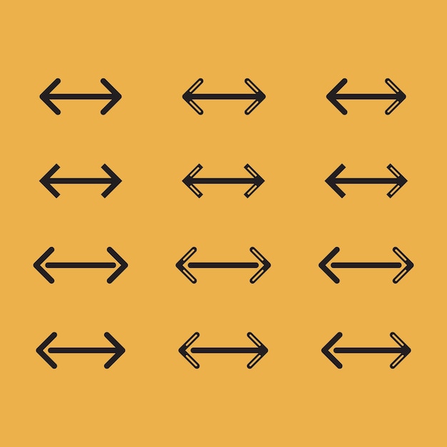 12 Diseño minimalista del vector de flecha