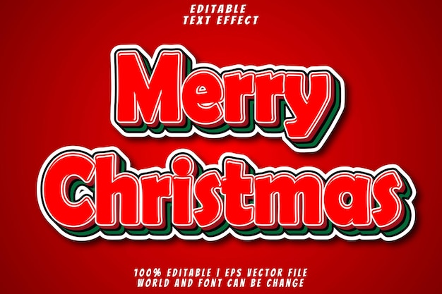 12 Feliz Navidad Efecto de texto editable Estilo de dibujos animados en relieve 3D