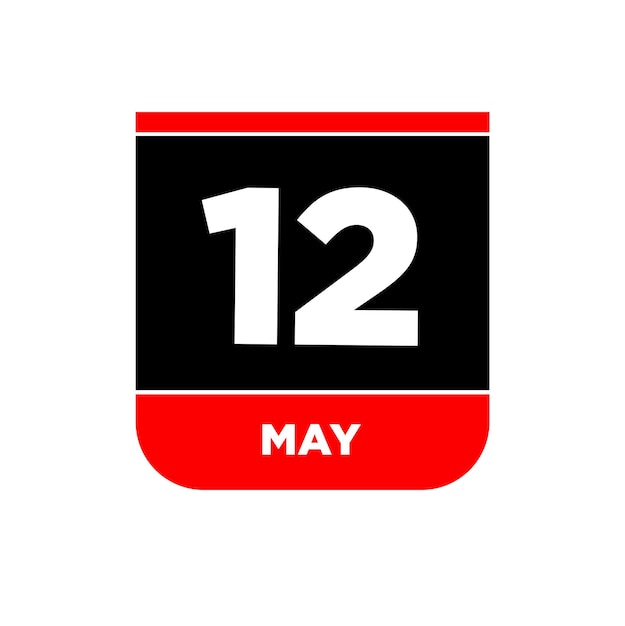 12 de mayo calendario Vector página 12 mayo día icono