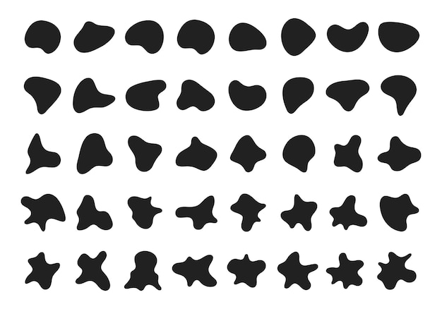 12 Moderno líquido en forma de mancha irregular elementos abstractos diseño gráfico de estilo plano vector de fluidos