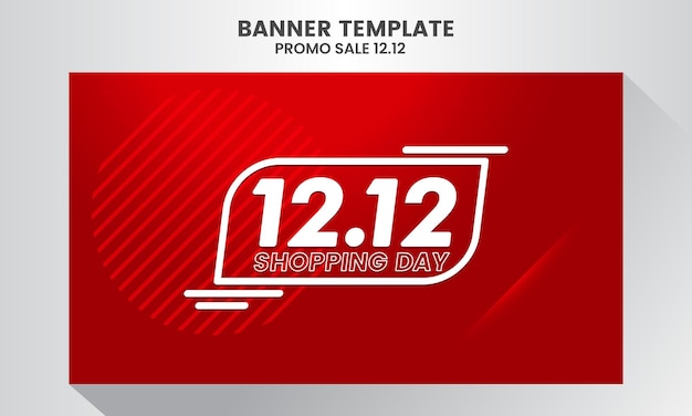 1212 Shopping Day Flash Sale Super Sale Banner Plantilla diseño oferta especial descuento