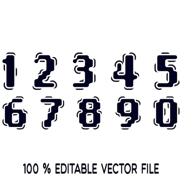 1234567890 números tipografía camiseta gráficos vectores