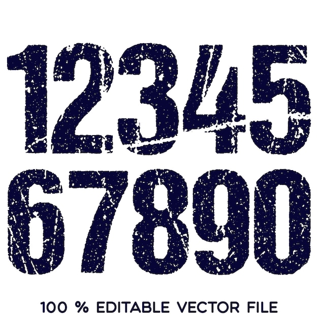 1234567890 números tipografía camiseta gráficos vectores