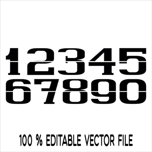 1234567890 números tipografía camiseta gráficos vectores