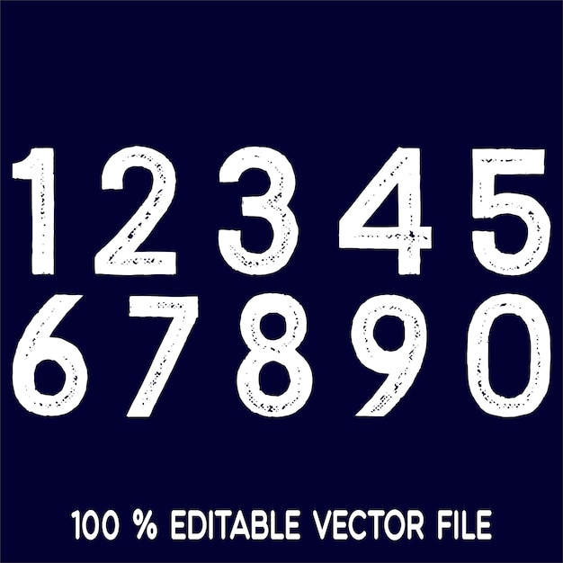 1234567890 números tipografía camiseta gráficos vectores