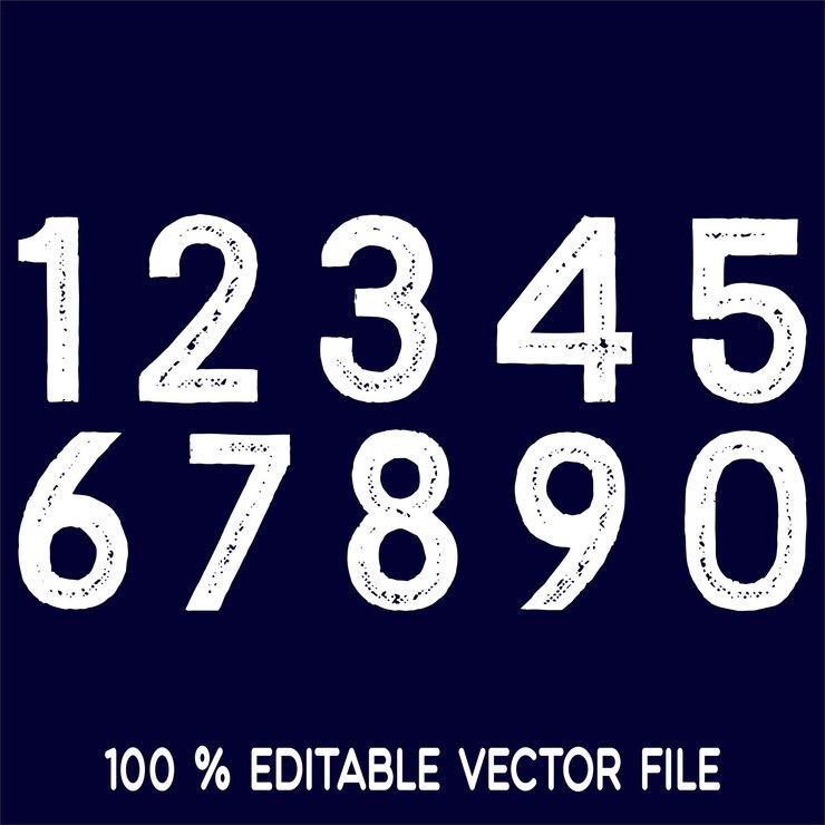 Vector 1234567890 números tipografía camiseta gráficos vectores