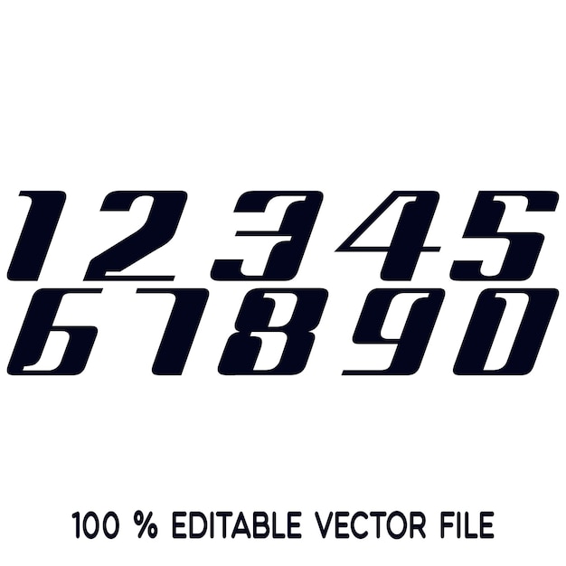 1234567890 números tipografía camiseta gráficos vectores