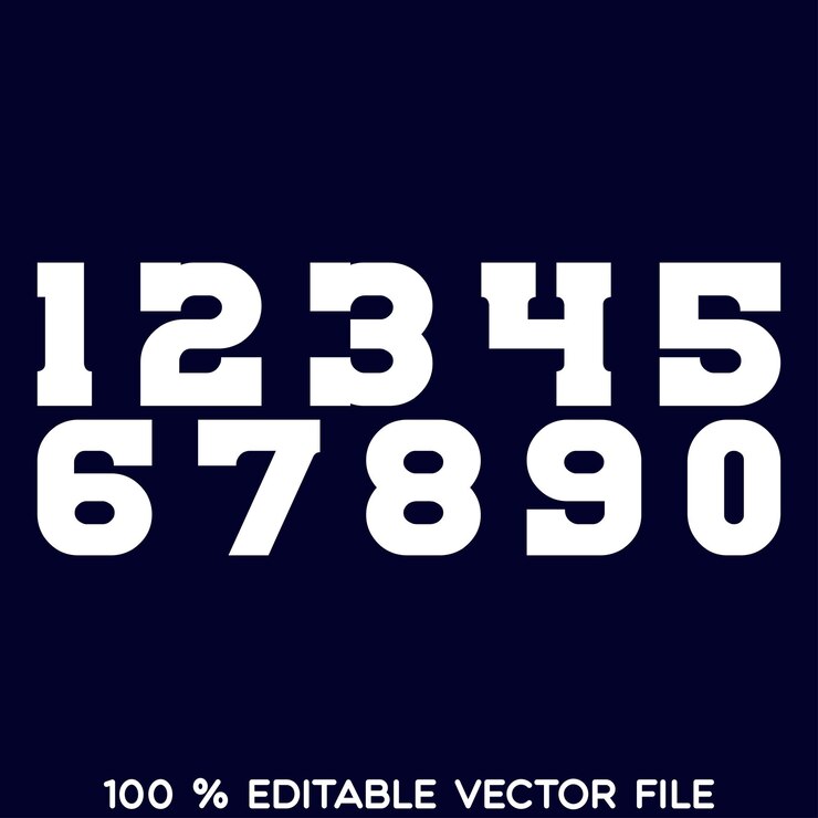 Vector 1234567890 números tipografía camiseta gráficos vectores
