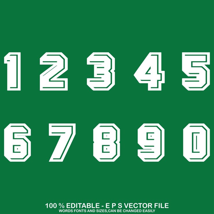 1234567890 números tipografía camiseta gráficos vectores