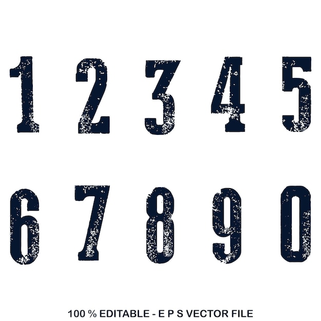 1234567890 números tipografía camiseta gráficos vectores