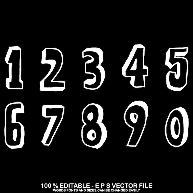 1234567890 números tipografía camiseta gráficos vectores