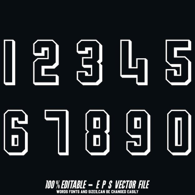 1234567890 números tipografía camiseta gráficos vectores