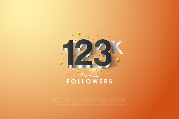 123k seguidores con capa numérica plateada