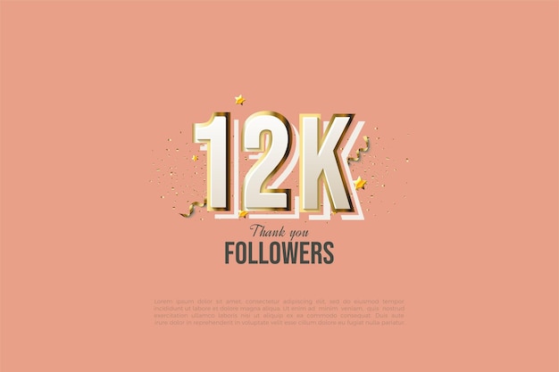 12k seguidores con diseño moderno de números.