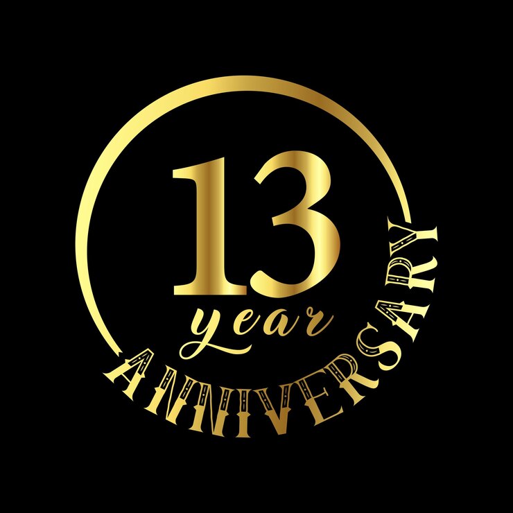 13 año Aniversario de boda deseo letras texto ilustración vectorial