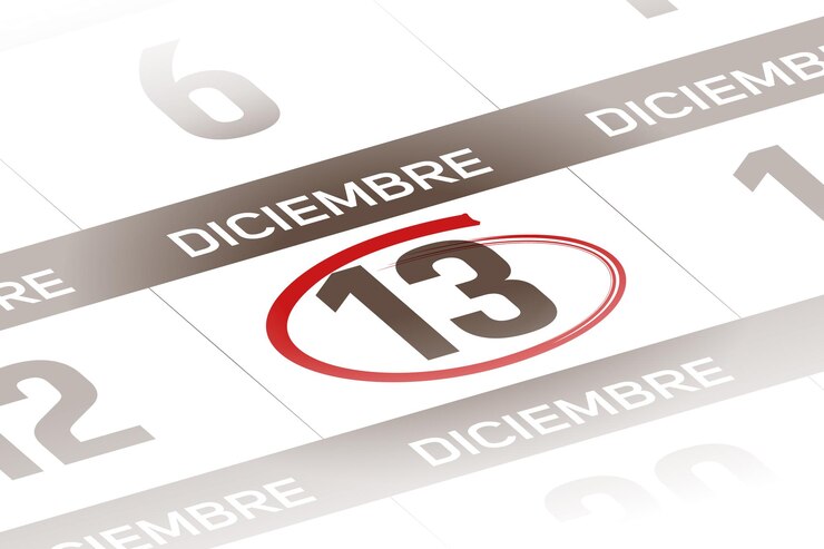 Vector 13 de diciembre ilustracion del dia calendario español