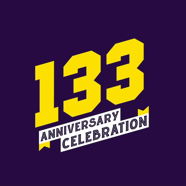 133 aniversario diseño vectorial de celebración 133 años aniversario
