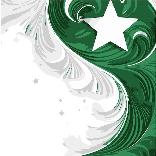 Vector 14 de agosto de día de la independencia de pakistán fiesta con bandera de pakistán en fondo blanco