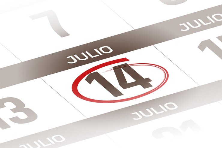 Vector 14 de julio ilustracion del dia calendario español
