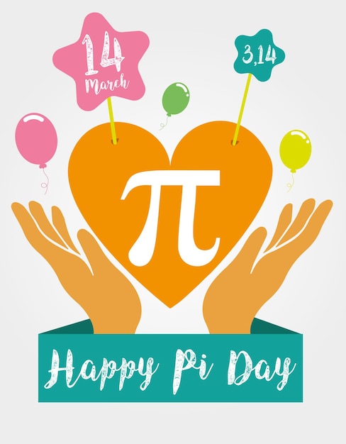 Vector 14 de marzo ¡feliz día pi! celebra el día de pi. constante matemática. 14 de marzo